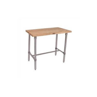 Cucina Americana Classico Prep Table with Wood Top Size: 48 W x 24 D x 36 H, Casters: Included