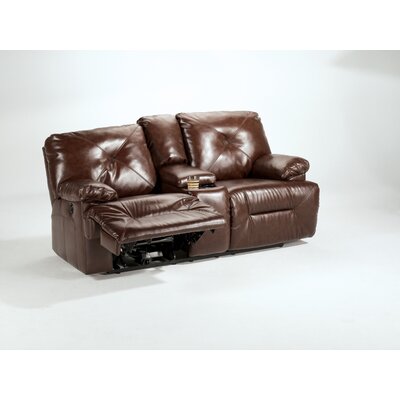 Bunkerville Reclining Loveseat with Console Recline Type: Manual, Color: Brown