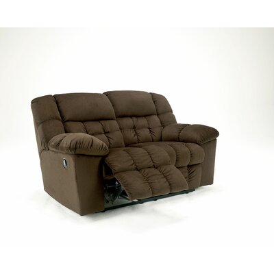 Porter Textured Reclining Loveseat Color: Chocolate