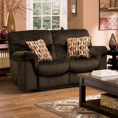 Arden Corduroy Reclining Loveseat Type: Manual, Color: Chocolate