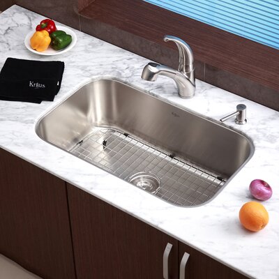Kraus Stainless Steel Undermount Kitchen Sink/ Faucet/ Soap Dispenser