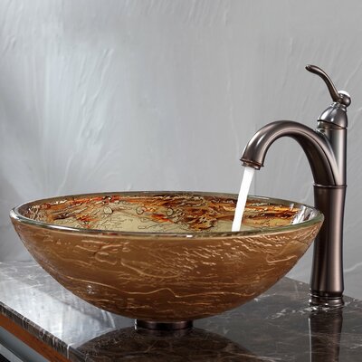 Kraus Ares Glass Vessel Sink and Riviera Faucet