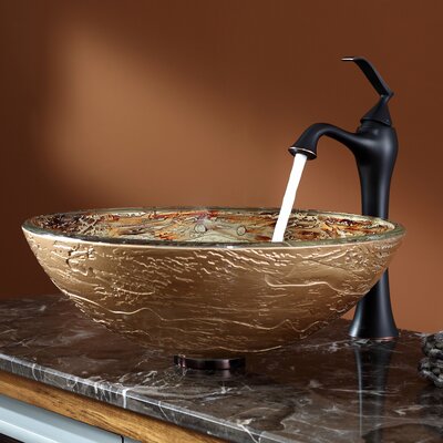 Kraus Ares Glass Vessel Sink and Ventus Faucet