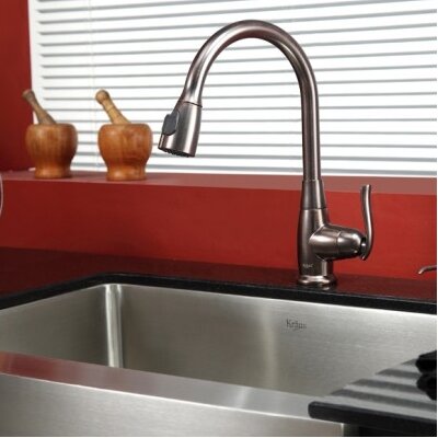 Kraus Farmhouse 30 Kitchen Sink with Kitchen Faucet and Soap Dispenser