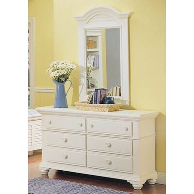 Pleasant Isle Double Dresser with Mirror in White