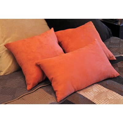 18 Micro Suede Bed Spread Pillow / Decorative Pillow Package (Set of 3) Fabric: Cardinal Red