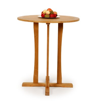 Caluco Teak 36 in. Round Bar Height Table