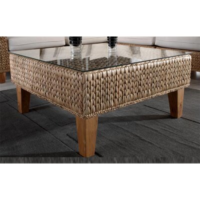 Hospitality Rattan Seagrass Coffee Table with Glass - Natural