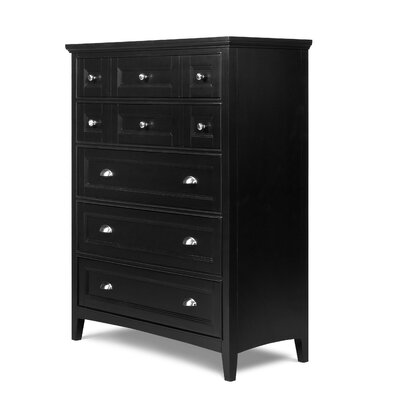 South Hampton Five Drawer Chest in Black