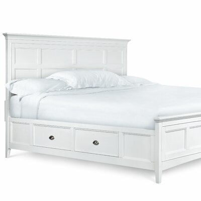 Kentwood Panel Bed with Storage Drawers in White