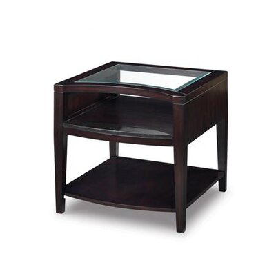 Magnussen Home T1945-03 Areva Wood and Glass Rectangular End Table