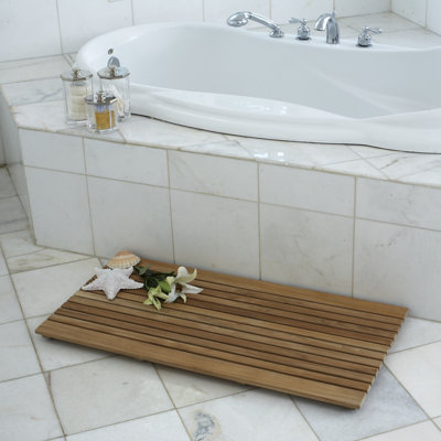 Infinita Corporation Le Spa Rectangle Teak Shower Mat