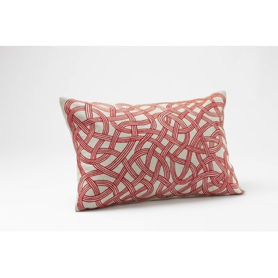 Endless Embroidered Linen Decor Pillow Color: Red Maple with Natural
