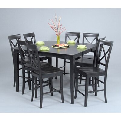 Comfort Decor Contemporary 9 Piece Counter Height Dining Table Dining Room Set with X Back Chair Best Price