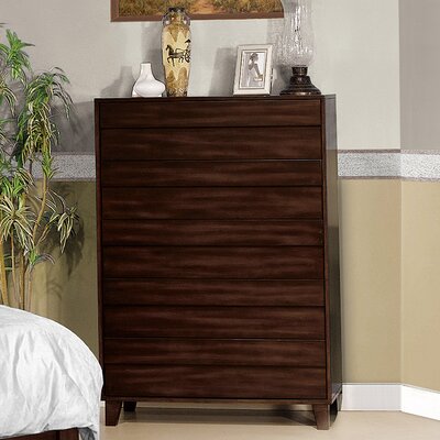 920 Series Five Drawer High Chest in Pecan