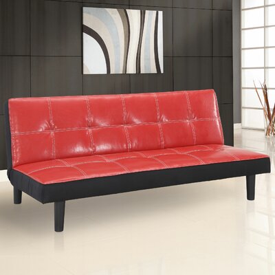 Lifestyle Solutions Blake Red Faux Leather Sofa Bed