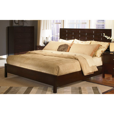 Moxi Weave Panel Bed in Java Size: Queen