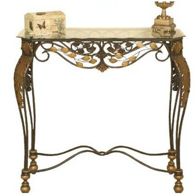 Passport By Mario 2120 Sophia Metal console table with glass top