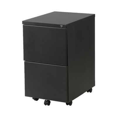 ItalModern 27971 Gordon-2F Metal File Cabinet- Graphite Black