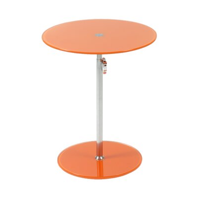 Eurostyle 21198 Radinka Side Table Orange Printed GlassStainless Steel