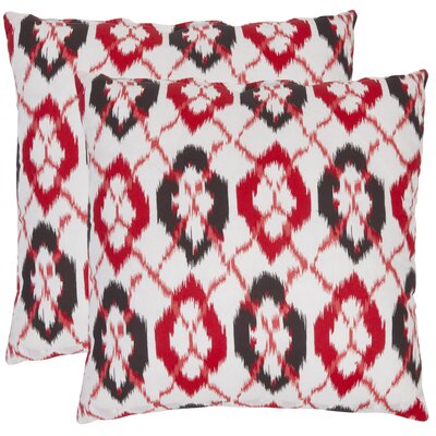 Safavieh Drew Decorative Pillows in White and Red (Set of 2)