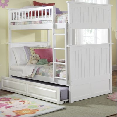 Nantucket Bunk Bed with Flat Panel Bed Drawers Size: Twin/Full, Finish: Caramel Latte