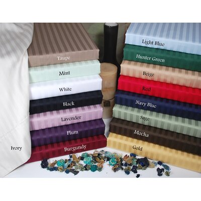 300 Thread Count Egyptian Cotton Stripe Duvet Cover Set Size: King / California King, Color: Mocha
