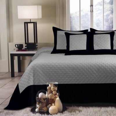 Greenland Home Fashions Brentwood - 2 Piece Bedspread Set - Storm Gray/Black