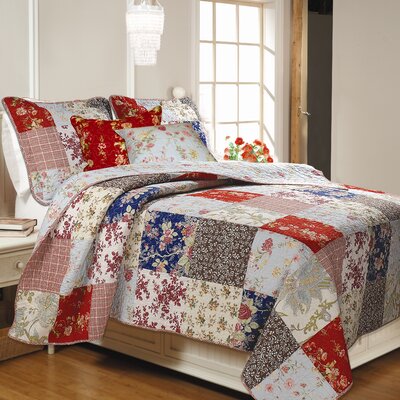 Greenland Home Fashions Amelia - Quilt Set Includes Bonus 18 in. Pillow