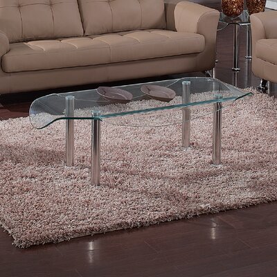 Global Furniture CB020-C Coffee Table in Clear/Silver