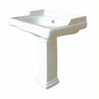 Elements of Design English Country 8 Center Pedestal Sink in White