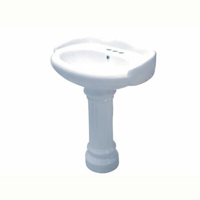 Elements of Design EVPB1258 Pedestal Basin Sink, White