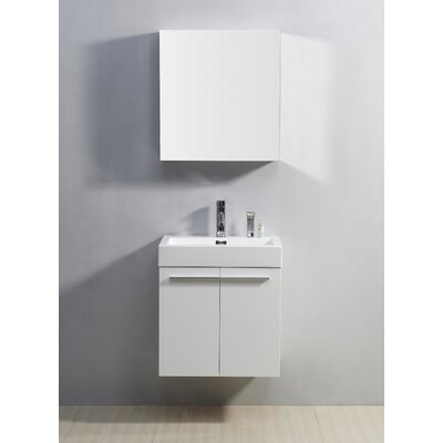 Midori 24 Single Bathroom Vanity Set Finish: Gloss White
