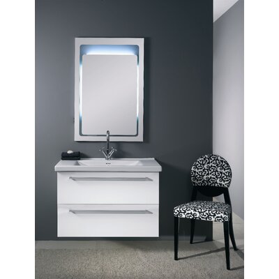 Fly FL6 35.8 Wall Mounted Bathroom Vanity Set Finish: Glossy Black