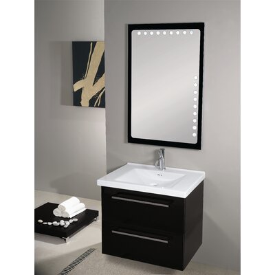 Fly FL8 27.7 Wall Mounted Bathroom Vanity Set Finish: Glossy Black