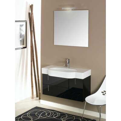 Enjoy NE2 34.9 Wall Mounted Bathroom Vanity Set Finish: Glossy Black