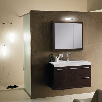 Linear LE1 38.3 Wall Mounted Bathroom Vanity Set Finish: Wenge
