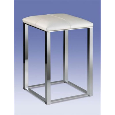 Bathroom Stool Top Material: Glass, Finish: White