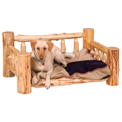 Traditional Cedar Log Dog Bed with Standard Mattress