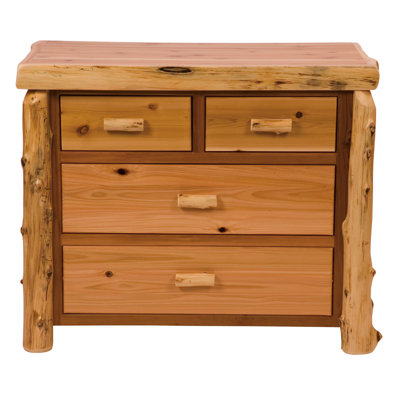 Traditional Cedar Log Four Drawer Low-Boy Dresser