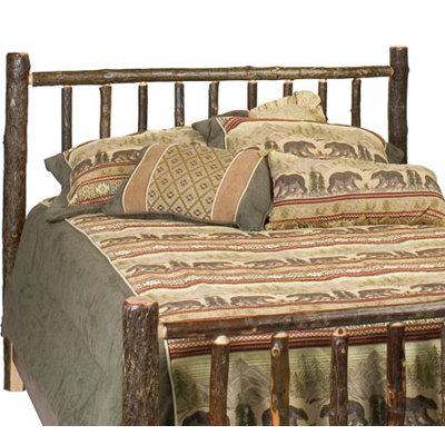 Hickory Traditional Style Log Headboard Size: Twin