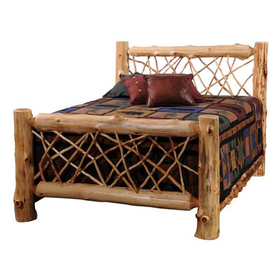 Traditional Cedar Log Twig Style Bed Size: King