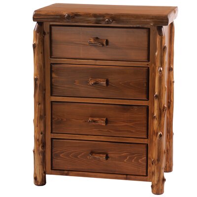 Traditional Cedar Log Four Drawer Chest Finish / Type: Traditional / Premium