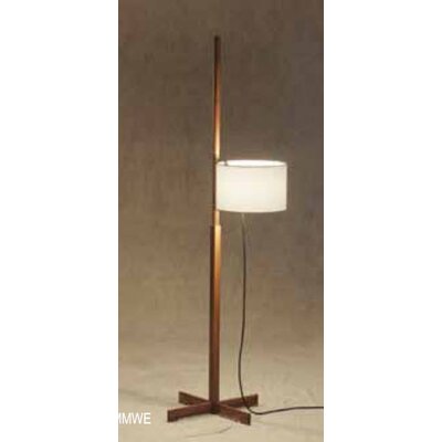 Drum-Shaped Floor Lamp Finish: Wenge, Shade Color: White Parchment ...