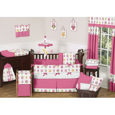 Sweet Jojo Designs Owl Pink Collection 9pc Crib Bedding Set