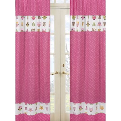 Sweet Jojo Designs Owl Pink Collection Window Panels