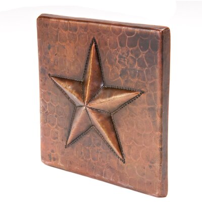 Premier Copper Products T4DBS Universal 4 Hammered Copper Star Tile