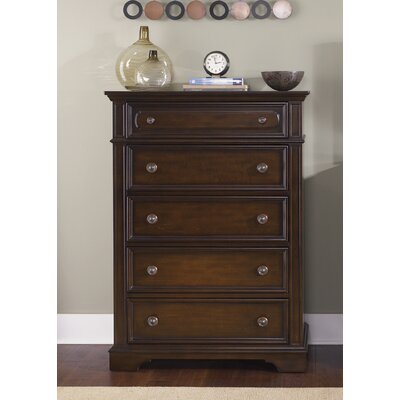 Carrington 5 Drawer Chest in Distressed Cherry