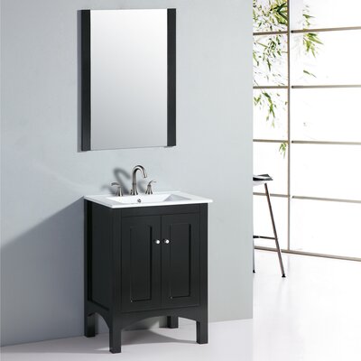 Yosemite Home Decor 24-in Black Transitional Single Sink Bathroom Vanity with Top YVEC-039