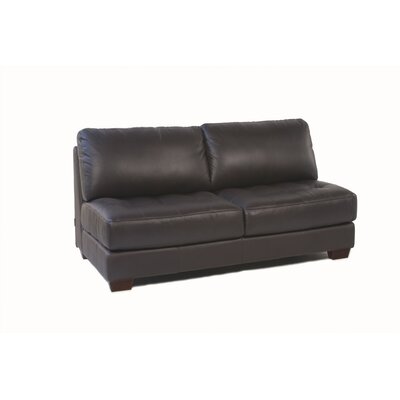 Diamond Sofa Zen Armless Leather Tufted Seat Loveseat
